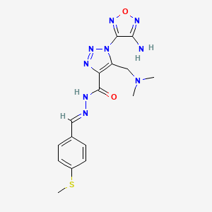 molecular formula C16H19N9O2S B11592122 1-(4-Amino-1,2,5-oxadiazol-3-YL)-5-[(dimethylamino)methyl]-N'-[(E)-[4-(methylsulfanyl)phenyl]methylidene]-1H-1,2,3-triazole-4-carbohydrazide 