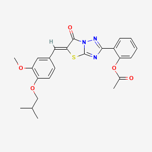 2-{(5Z)-5-[3-methoxy-4-(2-methylpropoxy)benzylidene]-6-oxo-5,6-dihydro[1,3]thiazolo[3,2-b][1,2,4]triazol-2-yl}phenyl acetate