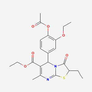 ethyl 5-[4-(acetyloxy)-3-ethoxyphenyl]-2-ethyl-7-methyl-3-oxo-2,3-dihydro-5H-[1,3]thiazolo[3,2-a]pyrimidine-6-carboxylate