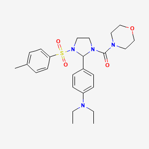 molecular formula C25H34N4O4S B11592138 {2-[4-(Diethylamino)phenyl]-3-[(4-methylphenyl)sulfonyl]imidazolidin-1-yl}(morpholin-4-yl)methanone 