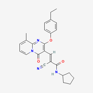 (2E)-2-cyano-N-cyclopentyl-3-[2-(4-ethylphenoxy)-9-methyl-4-oxo-4H-pyrido[1,2-a]pyrimidin-3-yl]prop-2-enamide