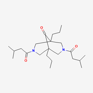 molecular formula C23H40N2O3 B11592150 3,7-Bis(3-methylbutanoyl)-1,5-dipropyl-3,7-diazabicyclo[3.3.1]nonan-9-one 