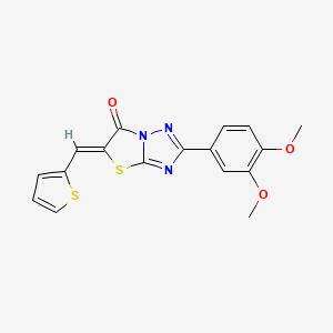 molecular formula C17H13N3O3S2 B11592168 (5Z)-2-(3,4-dimethoxyphenyl)-5-(thiophen-2-ylmethylidene)[1,3]thiazolo[3,2-b][1,2,4]triazol-6(5H)-one 