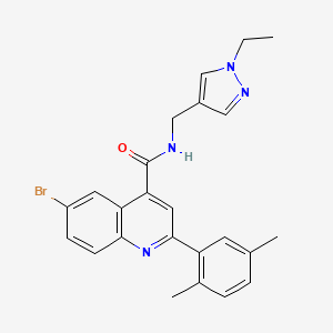 6-bromo-2-(2,5-dimethylphenyl)-N-[(1-ethylpyrazol-4-yl)methyl]quinoline-4-carboxamide