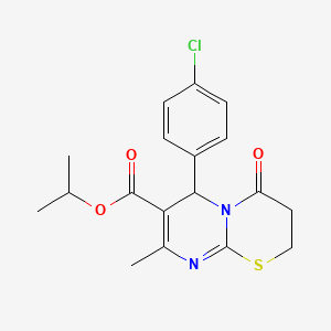 propan-2-yl 6-(4-chlorophenyl)-8-methyl-4-oxo-2H,3H,4H,6H-pyrimido[2,1-b][1,3]thiazine-7-carboxylate