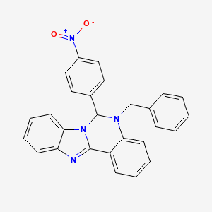 molecular formula C27H20N4O2 B11592223 5-Benzyl-6-(4-nitrophenyl)-5,6-dihydrobenzimidazo[1,2-c]quinazoline 