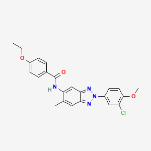 molecular formula C23H21ClN4O3 B11592238 N-[2-(3-chloro-4-methoxyphenyl)-6-methyl-2H-benzotriazol-5-yl]-4-ethoxybenzamide 