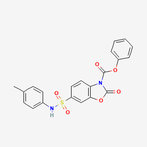 molecular formula C21H16N2O6S B11592244 phenyl 6-[(4-methylphenyl)sulfamoyl]-2-oxo-1,3-benzoxazole-3(2H)-carboxylate 