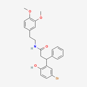 molecular formula C25H26BrNO4 B11592272 3-(5-bromo-2-hydroxyphenyl)-N-[2-(3,4-dimethoxyphenyl)ethyl]-3-phenylpropanamide 