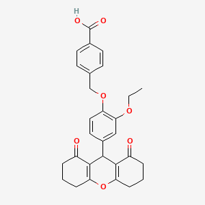 4-{[4-(1,8-dioxo-2,3,4,5,6,7,8,9-octahydro-1H-xanthen-9-yl)-2-ethoxyphenoxy]methyl}benzoic acid