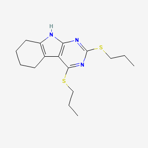 molecular formula C16H23N3S2 B11592324 2,4-bis(propylsulfanyl)-6,7,8,9-tetrahydro-5H-pyrimido[4,5-b]indole 