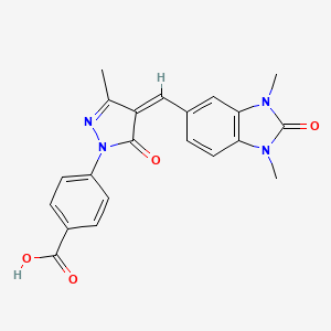 4-{(4Z)-4-[(1,3-dimethyl-2-oxo-2,3-dihydro-1H-benzimidazol-5-yl)methylidene]-3-methyl-5-oxo-4,5-dihydro-1H-pyrazol-1-yl}benzoic acid