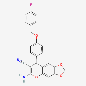 6-amino-8-{4-[(4-fluorobenzyl)oxy]phenyl}-8H-[1,3]dioxolo[4,5-g]chromene-7-carbonitrile