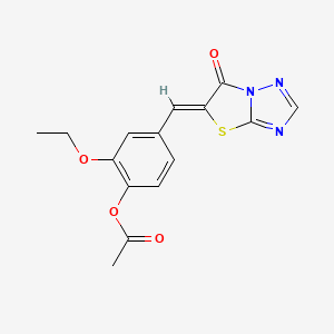 2-ethoxy-4-[(Z)-(6-oxo[1,3]thiazolo[3,2-b][1,2,4]triazol-5(6H)-ylidene)methyl]phenyl acetate