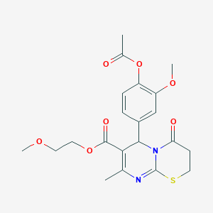 2-methoxyethyl 6-[4-(acetyloxy)-3-methoxyphenyl]-8-methyl-4-oxo-3,4-dihydro-2H,6H-pyrimido[2,1-b][1,3]thiazine-7-carboxylate