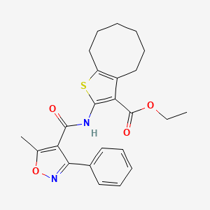 Ethyl 2-{[(5-methyl-3-phenyl-1,2-oxazol-4-yl)carbonyl]amino}-4,5,6,7,8,9-hexahydrocycloocta[b]thiophene-3-carboxylate