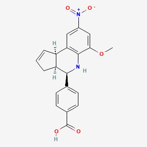 molecular formula C20H18N2O5 B11592385 4-[(3aS,4R,9bR)-6-methoxy-8-nitro-3a,4,5,9b-tetrahydro-3H-cyclopenta[c]quinolin-4-yl]benzoic acid 