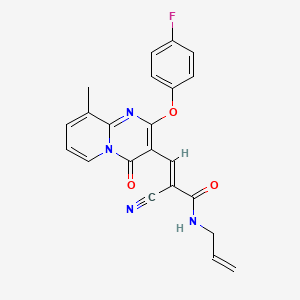 molecular formula C22H17FN4O3 B11592396 (2E)-2-cyano-3-[2-(4-fluorophenoxy)-9-methyl-4-oxo-4H-pyrido[1,2-a]pyrimidin-3-yl]-N-(prop-2-en-1-yl)prop-2-enamide 