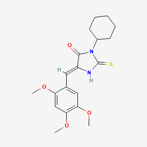 molecular formula C19H24N2O4S B11592405 (5Z)-3-cyclohexyl-2-sulfanylidene-5-[(2,4,5-trimethoxyphenyl)methylidene]imidazolidin-4-one 