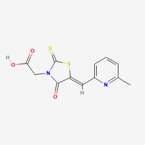 molecular formula C12H10N2O3S2 B11592406 2-[(5Z)-5-[(6-methylpyridin-2-yl)methylidene]-4-oxo-2-sulfanylidene-1,3-thiazolidin-3-yl]acetic acid 