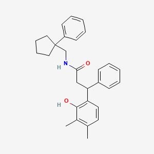 3-(2-hydroxy-3,4-dimethylphenyl)-3-phenyl-N-[(1-phenylcyclopentyl)methyl]propanamide