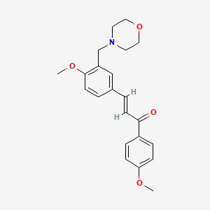 molecular formula C22H25NO4 B11592457 (2E)-3-[4-methoxy-3-(morpholin-4-ylmethyl)phenyl]-1-(4-methoxyphenyl)prop-2-en-1-one 