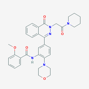 molecular formula C33H35N5O5 B11592465 2-methoxy-N-[2-(morpholin-4-yl)-5-{4-oxo-3-[2-oxo-2-(piperidin-1-yl)ethyl]-3,4-dihydrophthalazin-1-yl}phenyl]benzamide 