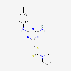 {4-Amino-6-[(4-methylphenyl)amino]-1,3,5-triazin-2-yl}methyl piperidine-1-carbodithioate