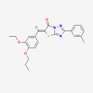 molecular formula C23H23N3O3S B11592511 (5Z)-5-(3-ethoxy-4-propoxybenzylidene)-2-(3-methylphenyl)[1,3]thiazolo[3,2-b][1,2,4]triazol-6(5H)-one 