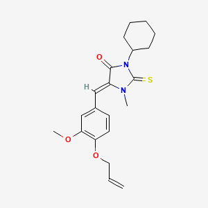 (5Z)-3-cyclohexyl-5-[3-methoxy-4-(prop-2-en-1-yloxy)benzylidene]-1-methyl-2-thioxoimidazolidin-4-one