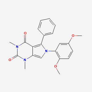 molecular formula C22H21N3O4 B11592566 6-(2,5-dimethoxyphenyl)-1,3-dimethyl-5-phenyl-1H-pyrrolo[3,4-d]pyrimidine-2,4(3H,6H)-dione 