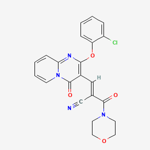 molecular formula C22H17ClN4O4 B11592584 (2E)-3-[2-(2-chlorophenoxy)-4-oxo-4H-pyrido[1,2-a]pyrimidin-3-yl]-2-(morpholin-4-ylcarbonyl)prop-2-enenitrile 