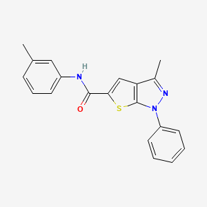 molecular formula C20H17N3OS B11592593 3-methyl-N-(3-methylphenyl)-1-phenyl-1H-thieno[2,3-c]pyrazole-5-carboxamide 