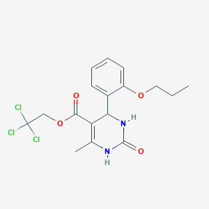 molecular formula C17H19Cl3N2O4 B11592607 2,2,2-Trichloroethyl 6-methyl-2-oxo-4-(2-propoxyphenyl)-1,2,3,4-tetrahydropyrimidine-5-carboxylate 