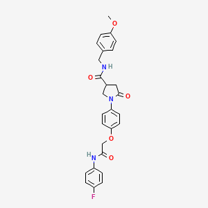 1-(4-{2-[(4-fluorophenyl)amino]-2-oxoethoxy}phenyl)-N-(4-methoxybenzyl)-5-oxopyrrolidine-3-carboxamide