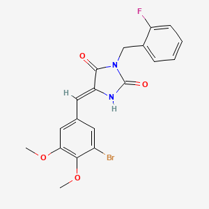 (5Z)-5-(3-bromo-4,5-dimethoxybenzylidene)-3-(2-fluorobenzyl)imidazolidine-2,4-dione