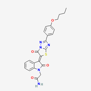 2-{(3Z)-3-[2-(4-butoxyphenyl)-6-oxo[1,3]thiazolo[3,2-b][1,2,4]triazol-5(6H)-ylidene]-2-oxo-2,3-dihydro-1H-indol-1-yl}acetamide