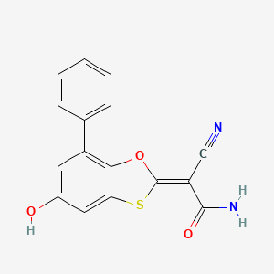 (2Z)-2-cyano-2-(5-hydroxy-7-phenyl-1,3-benzoxathiol-2-ylidene)ethanamide