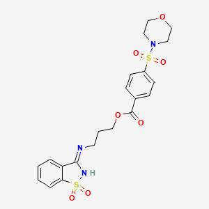 3-[(1,1-Dioxo-1,2-benzothiazol-3-yl)amino]propyl 4-morpholin-4-ylsulfonylbenzoate