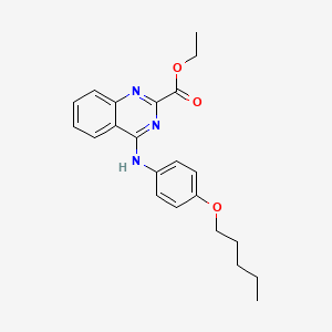 molecular formula C22H25N3O3 B11592727 Ethyl 4-((4-(pentyloxy)phenyl)amino)quinazoline-2-carboxylate 