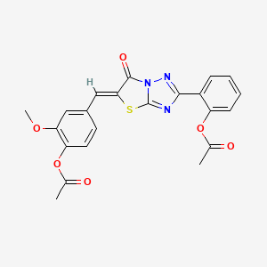 2-{(5Z)-5-[4-(acetyloxy)-3-methoxybenzylidene]-6-oxo-5,6-dihydro[1,3]thiazolo[3,2-b][1,2,4]triazol-2-yl}phenyl acetate