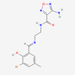 molecular formula C13H14BrN5O3 B11592773 4-amino-N-(2-{[(E)-(3-bromo-2-hydroxy-5-methylphenyl)methylidene]amino}ethyl)-1,2,5-oxadiazole-3-carboxamide 