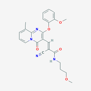 (2E)-2-cyano-3-[2-(2-methoxyphenoxy)-9-methyl-4-oxo-4H-pyrido[1,2-a]pyrimidin-3-yl]-N-(3-methoxypropyl)prop-2-enamide