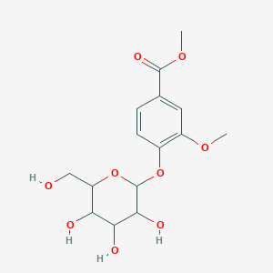 molecular formula C15H20O9 B1159280 Methyl 3-methoxy-4-[3,4,5-trihydroxy-6-(hydroxymethyl)oxan-2-yl]oxybenzoate CAS No. 72500-11-9