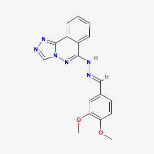 molecular formula C18H16N6O2 B11592813 (6Z)-6-[(2E)-(3,4-dimethoxybenzylidene)hydrazinylidene]-5,6-dihydro[1,2,4]triazolo[3,4-a]phthalazine 