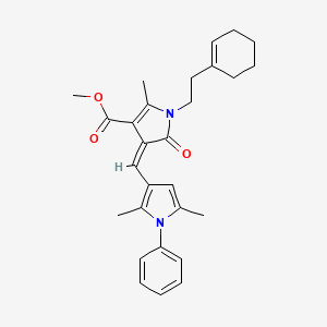 methyl (4Z)-1-[2-(cyclohex-1-en-1-yl)ethyl]-4-[(2,5-dimethyl-1-phenyl-1H-pyrrol-3-yl)methylidene]-2-methyl-5-oxo-4,5-dihydro-1H-pyrrole-3-carboxylate