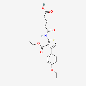 molecular formula C20H23NO6S B11592825 5-{[3-(Ethoxycarbonyl)-4-(4-ethoxyphenyl)thiophen-2-yl]amino}-5-oxopentanoic acid 