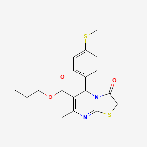 2-methylpropyl 2,7-dimethyl-5-[4-(methylsulfanyl)phenyl]-3-oxo-2,3-dihydro-5H-[1,3]thiazolo[3,2-a]pyrimidine-6-carboxylate