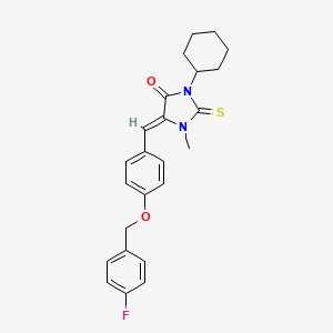 (5Z)-3-cyclohexyl-5-{4-[(4-fluorobenzyl)oxy]benzylidene}-1-methyl-2-thioxoimidazolidin-4-one