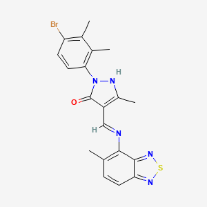 molecular formula C20H18BrN5OS B11592944 (4Z)-2-(4-bromo-2,3-dimethylphenyl)-5-methyl-4-{[(5-methyl-2,1,3-benzothiadiazol-4-yl)amino]methylidene}-2,4-dihydro-3H-pyrazol-3-one 